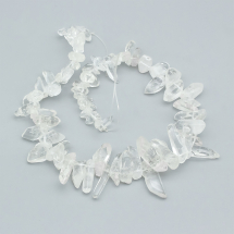 Koraliki Naturalny Kryształ Górski, Samorodek, 10-36x4-10x4-10mm, około 53szt/38cm/sznur (13WB29100)