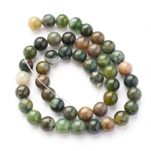 Koraliki Kamień Naturalny Agat Indyjski, Kula, 8mm, 46szt/37cm/sznur (13WB29128)