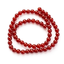 Koraliki Kamień Naturalny Czerwony Agat/Karneol, Kulki, 6mm, 60szt/36cm/sznur (13WB29145)