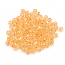 Koraliki Akrylowe Crackle, Przezroczyste, Okrągłe, Złote, 8mm, Otwór: 2mm, około 90szt/25g (13WB29489)