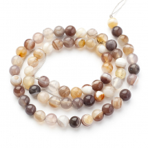 Koraliki Naturalny Agat Botswana, Okrągłe, 6mm, Otwór: 1mm, około 63szt/37.5cm/nić (13WB29508)