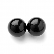 Naturalny Czarny Onyks, Okrągły, Kulka, Bez Otworu, 16mm, 2szt (13WB29509)