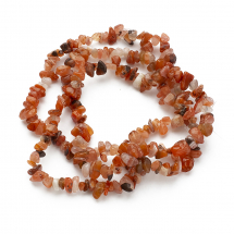 Koraliki Naturalny Czerwony Agat/Karneol, Okruchy, Termobarwione, 5-8mm, Otwór: 1mm, około 80cm/nic (13WB29527)