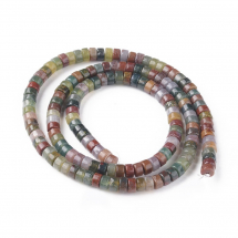 Koraliki Naturalny Agat Indyjski, Okrągłe Płaskie, Heishi, 4.5x2.5mm, około 146szt/38cm/nić (13WB29545)