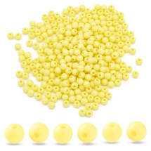 Koraliki Akrylowe, Okrągłe, Nieprzejrzyste, do Rękodzieła, Żółte, 6x5mm, 400szt/50g (13WB29554)