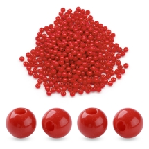Намистини Акрилові Круглі, Цегляний, 6х5мм, Отвір 1.8мм, близько 400шт/50г, (13WB29555)