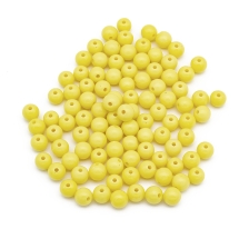 Намистини Акрилові Круглі, Жовтий, 10х9мм, Отвір: 2мм, близько 90шт/50г, (13WB29558)