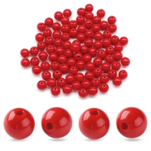 Koraliki Akrylowe, Okrągłe, Nieprzejrzyste, Ceglany, 10x9mm, 90szt/50g (13WB29559)