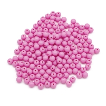 Koraliki Akrylowe, Okrągłe, Nieprzejrzyste, do Rękodzieła, Jasny Różowy, 8x7mm, 160szt/50g (13WB29560)