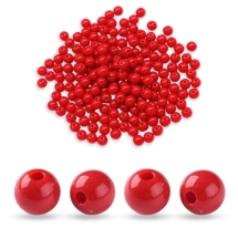 Koraliki Akrylowe Nieprzejrzyste, Okrągłe, Ceglany, 8x7mm, Otwór: 2mm, 50g~160szt (13WB29565)