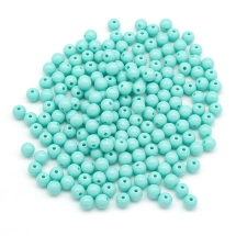 Koraliki Akrylowe Nieprzejrzyste, Okrągłe, 8x7mm, Blady Turkus, Otwór: 2mm, około 160szt/50g (13WB29567)