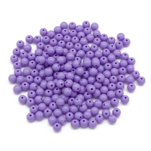 Koraliki Akrylowe, Okrągłe, Nieprzejrzyste, do Rękodzieła, 8x7mm, Liliowy, Otwór: 2mm, około 160szt/50g (13WB29568)