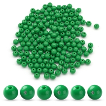 Намистини Акрилові Круглі Непрозорі, Зелений, 8х7мм, Отвір 2мм, близько 160шт/50г, (13WB29569)