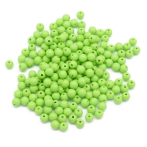 Koraliki Akrylowe Nieprzejrzyste, Okrągłe, 8x7mm, Kolor: Zielony Trawnik, Otwór: 2mm, około 160szt/50g (13WB29570)