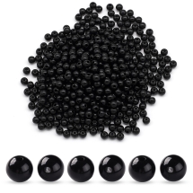 Намистини Акрилові Круглі Непрозорі, Чорний, 6х5мм, Отвір 1.8мм, близько 400шт/50г, (13WB29580)