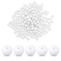 Koraliki Akrylowe Nieprzejrzyste, Okrągłe, Białe, 8x7mm, 160szt/50g (13WB29584)