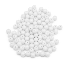 Koraliki Akrylowe Okrągłe Nieprzejrzyste, Biały, 10x9mm, 90szt/50g (13WB29585)