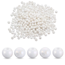 Намистини Акрилові Круглі, Покриття АВ, Колір: Білий, Розмір: 6х5мм, Отвір: 1.8мм, близько 400шт/50г, (13WB29586)