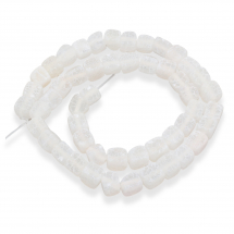 Koraliki Kamień Naturalny Agat Spękany Kostka Matowe Biały, 6-8mm, 47szt/33cm/sznur (13WB29588)
