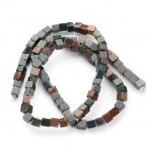 Koraliki Naturalny Agat Indyjski Kostka, 4.5x4.5mm, Otwór 1mm, około 85szt/36cm/nić, (13WB29589)
