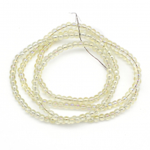 Koraliki SzkloTęczowy, Galwanizowane Okrągłe, Jasnożółty, Średnica: 4x4.5mm, otwor: 1mm, Ok. 190szt/29cm/nic (13WB29638)