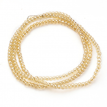 Koraliki Szklo Tęczowy, Galwanizowane, Okrągłe, Piaskowy Brąz, Średnica: 4x4.5mm, około 190szt/29cm/nic (13WB29641)