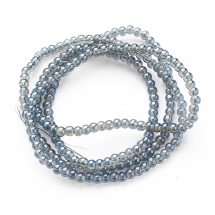 Koraliki Szklo Galwaniczne, Tęczowy, Okrągłe, Fioletowy, Średnica: 4x4.5mm, Otwór: 1mm, ok. 190szt/29cm/nić (13WB29642)