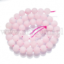 Koraliki Naturalny Kwarc Różowy, Matowy, Okrągłe, 8.5mm, około 44szt/37cm/sznur (13WB11342)