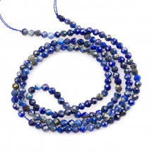 Koraliki Naturalny Lapis Lazuli Fasetowane Okrągłe, 2mm, Otwór 0.5mm, około 160szt/37cm/nić, (13WB15136)