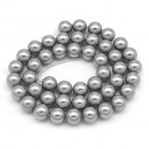 Koraliki Shell Pearl, Klasa A, Okrągły, Szary, 8mm, około 45szt/38cm/nić (13WB15177)