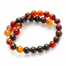 Koraliki Kamień Naturalny Agat, Barwiony, Kulki, Ciemnoczerwony, 6mm, 28szt/18cm/sznur (3WB3042)