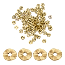Намистини-Роздільники, Сплав, Твіст, Круглі, Плоскі, Античне Золото, 7х1мм, Отвір 1мм, (3WB3273)