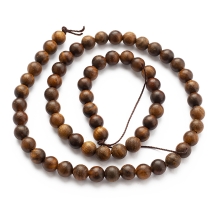 Koraliki Drewniane Afrykańskie Paduk, Okrągły, Niebarwione, 6mm, 62szt/38cm/sznur (13WB18681)