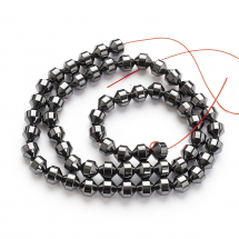 Koraliki Syntetyczny Hematyt Magnetyczny, Okrągłe, Kolor: Czarny, 6x6mm, około 58szt/35cm/nić (13WB18719)