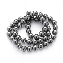 Koraliki Syntetyczny Hematyt Niemagnetyczny, Okrągły, Czarny, 8mm, około 48szt/38cm/nić (13WB18724)