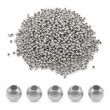 Намистини-Розділювачі Залізні Круглі, Платина, 3х3мм, Отвір 1мм, близько 1000шт/50г, (2WB27635)