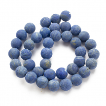 Koraliki Kamień Naturalny Lapis Lazuli Matowe Kula, 10mm, 37szt/37.5cm/sznur (2WB30693)