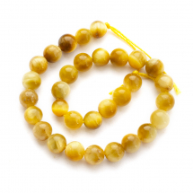 Koraliki Kamień Naturalne Złote Tygrysie Oko, Klasa A, Kulki, 6mm, 29szt/18cm/sznur (2WB30732)