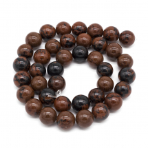 Koraliki Naturalny Obsydian Mahoń, Okrągłe, 8.5mm, około 45szt/37cm/nić (2WB30796)