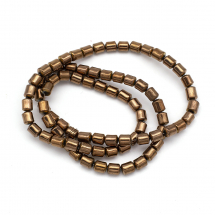 Koraliki Hematyt Syntetyczny, Galwanika, Niemagnetyczny, Kolor: Miedź, 5x4mm, około 70szt/40cm/nić (2WB30831)
