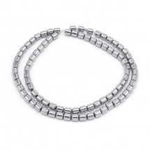 Koraliki Hematyt Syntetyczny, Galwanika, Niemagnetyczny, Kolor: Platynowy, 5x4mm, około 70szt/40cm/nić (2WB30832)