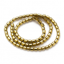 Koraliki Hematyt Syntetyczny, Galwanika, Niemagnetyczny, Złoty, 5x4mm, 70szt/40cm/sznur (2WB30833)