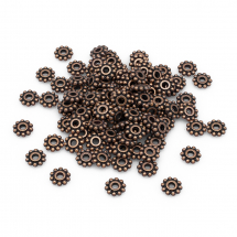 Намистини-Роздільники, Сплав, Сніжинка, Мідь, 6.5мм, Отвір 2мм, (13WB17339)