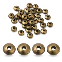 Намистини-Роздільники, Латунь, Рондель, Колір: Бронза, Розмір: 5х2мм, Отвір 1.5-2мм, (13WB17392)