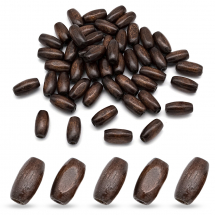 Koraliki Drewniane, Barwione, Owalne, Brązowy, 15x7-9mm, 50g~160szt (13WB20782)