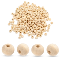 Намистини Дерев'яні Круглі, Незабарвлені, 8мм, Отвір  2мм, ок. 280шт/50г, (13WB12563)