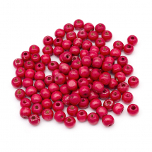 Намистини Дерево Пофарбовані, Круглі, Червоний, 10х9мм, Отвір: 3 мм, ок. 140шт/50г, (13WB12574)
