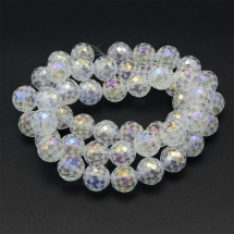 Koraliki Szklane Galwanizacja Tęczowy, Matowe, Fasetowane, Bezbarwny, 12mm, około 47szt/53cm/nic (13WB19192)