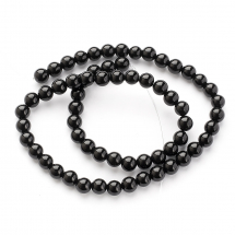 Koraliki Naturalny Czarny Agat, Okrągłe, 6mm, około 60szt/38cm/sznur (13WB19233)