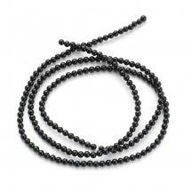 Koraliki Naturalny Czarny Agat, Okrągłe, 2mm, około 180szt/38cm/sznur (13WB19242)